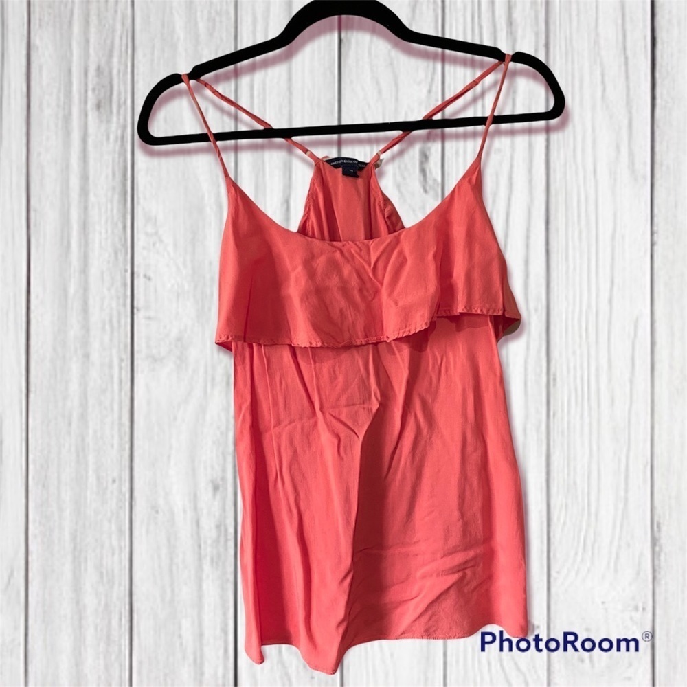 AEO Orange Ruffle tank top